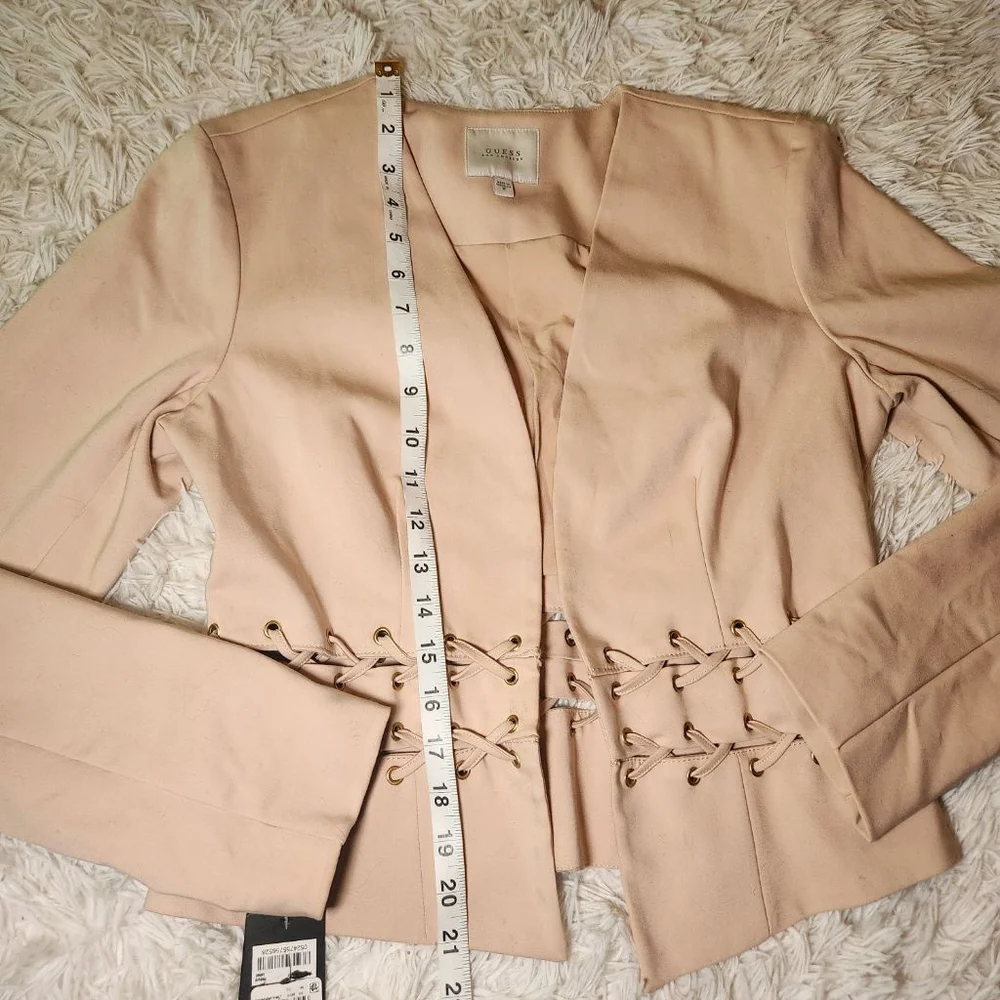 Guess Rugby Tan Miranda Lace Up Waist Blazer